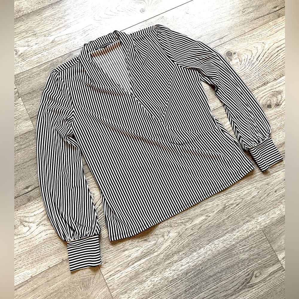 Adrianna Papell Striped Long Sleeve Top